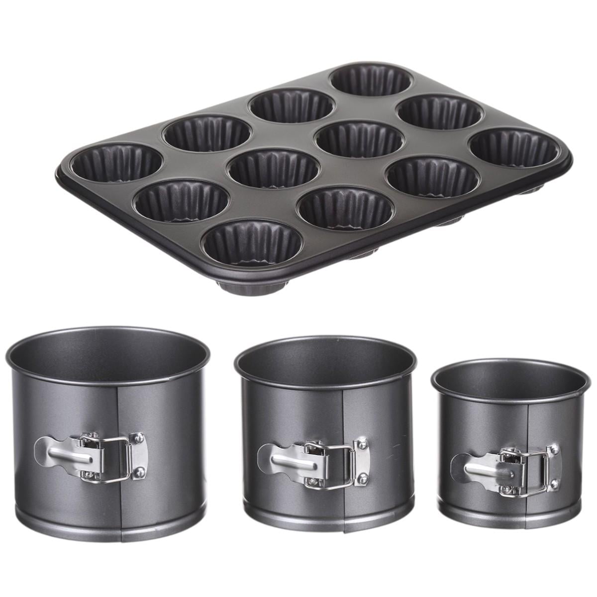 Набор разъемных форм для выпечки кулича 3 шт. с формой для выпечки кексов A-PLUS (00000043368)