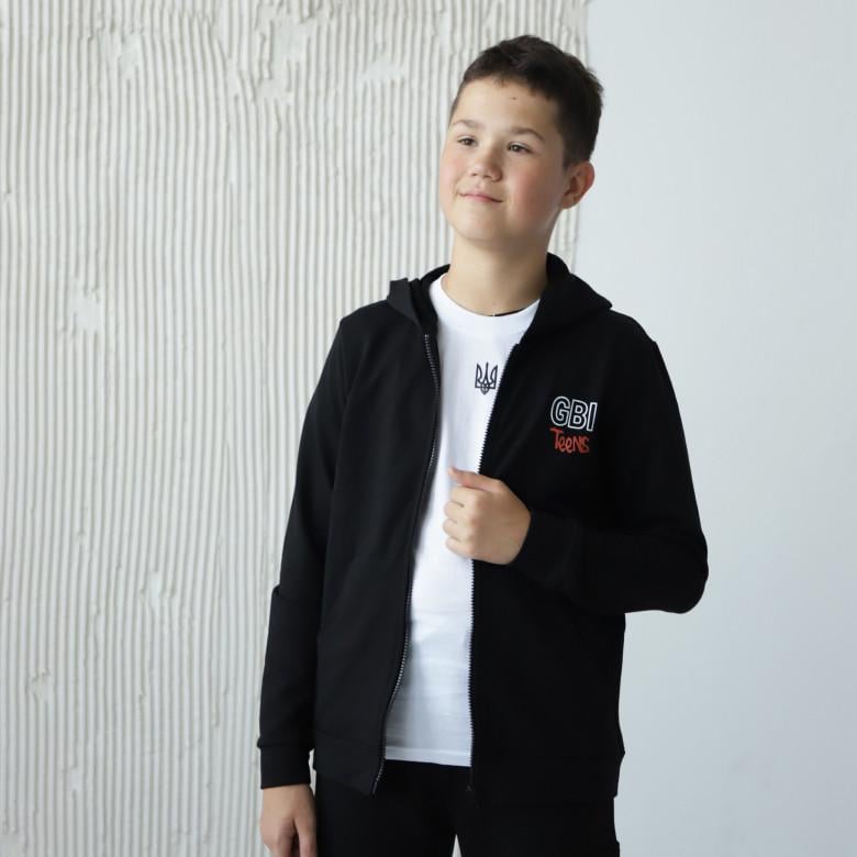 Кофта детская для подростка GBI TEENS на молнии 140 см Черный (13757)