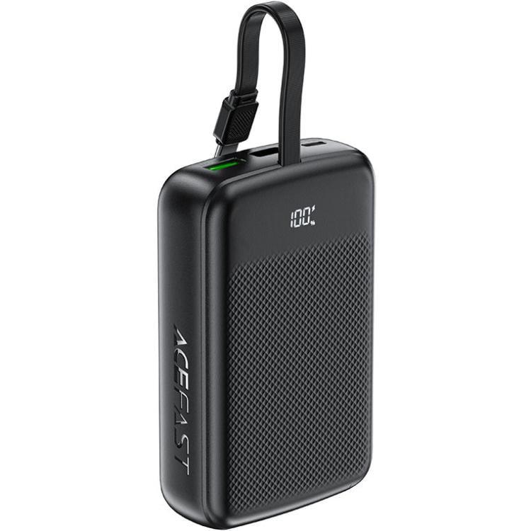 Повербанк Acefast M14 QC3.0 USB-A/USB-C Кабель 20000 mAh 22,5W PD Black (6974316283966)
