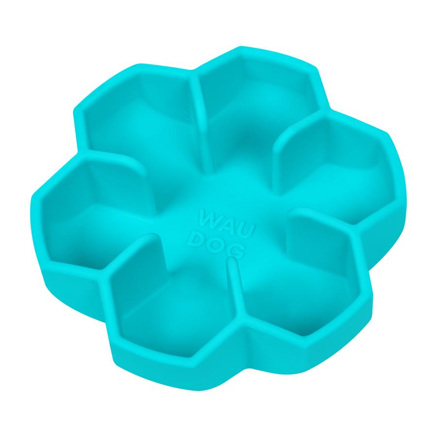 Миска силиконовая Waudog для медленного кормления кошек собак 750 мл Blue (23542) - фото 3