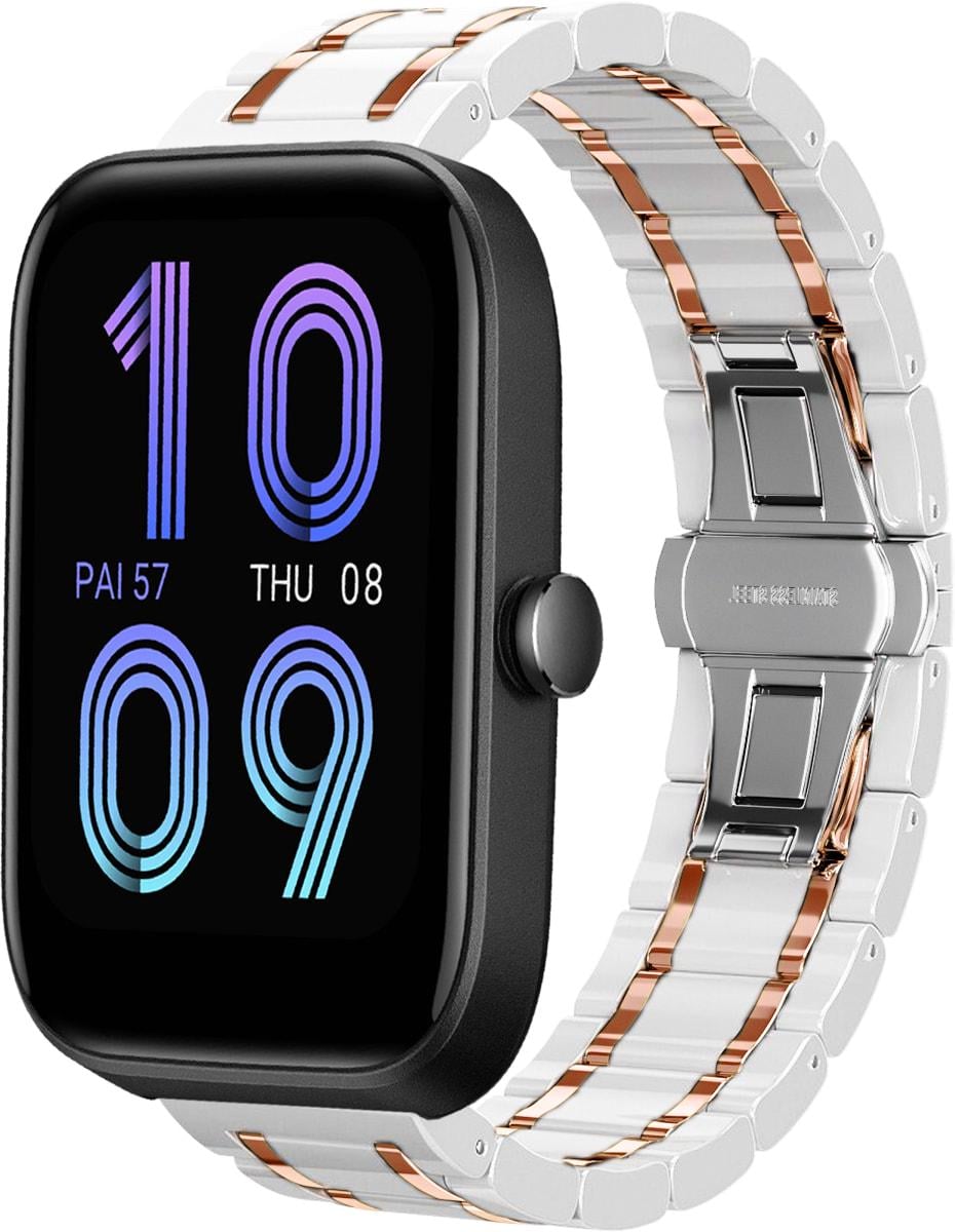 Ремешок керамический Ceramo для Amazfit Bip 3/Pro Pink/White (28735-52) Ремешок керамический Ceramo для Amazfit Bip 3/Pro Pink/White (28735-52)