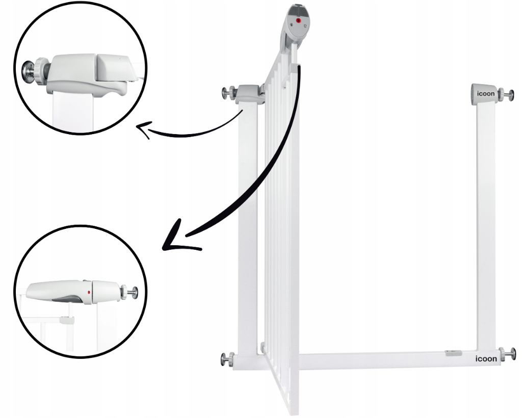 Захист на сходи від дітей та тварин Icoon 76-104 см Білий (11717876) - фото 3