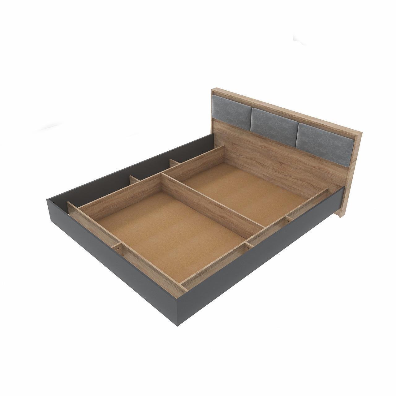 Кровать Эверест Сити-1600 каркас 160x200 см Дуб сонома/Графитовый (ЕВ20719.02)