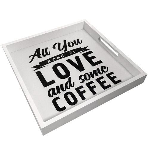 Таця Presentville All you need love and some coffee 30x30x4 см (PDN_19M020_WH)