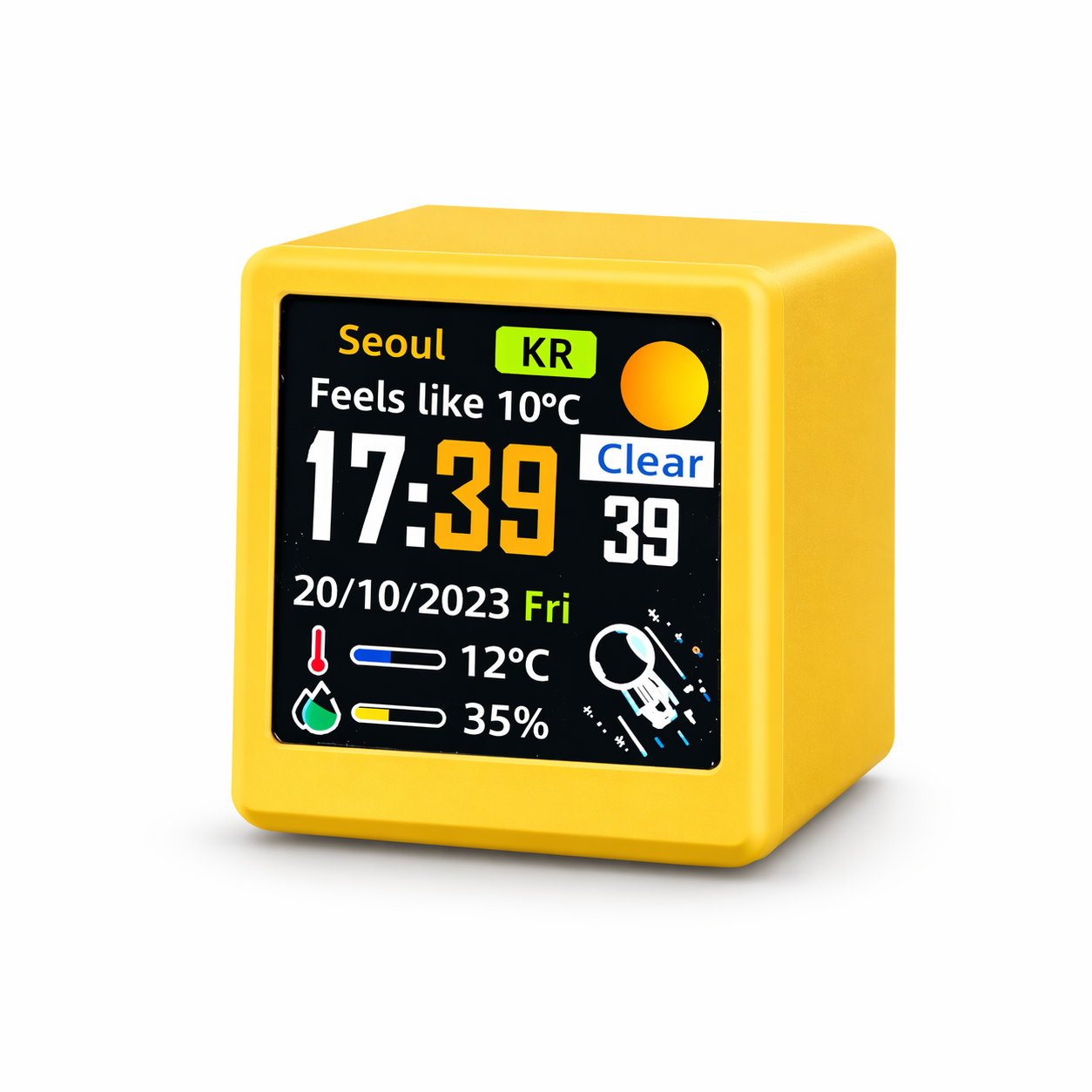 Часы с метеостанцией GeekMagic Ultra Wi-Fi с цветным дисплеем GIF/JPG