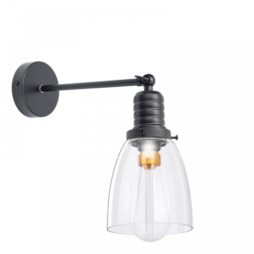 Настенный светильник Ретро из прозрачного стекла Cone Clear Jazz Collection Black (WL-JC0001/Black)