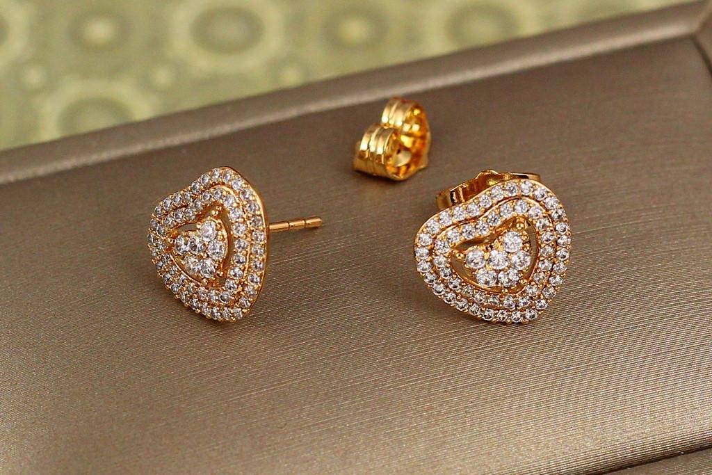 Серьги гвоздики Xuping Jewelry Ритм сердца 11 мм Золотистый (2563472799)