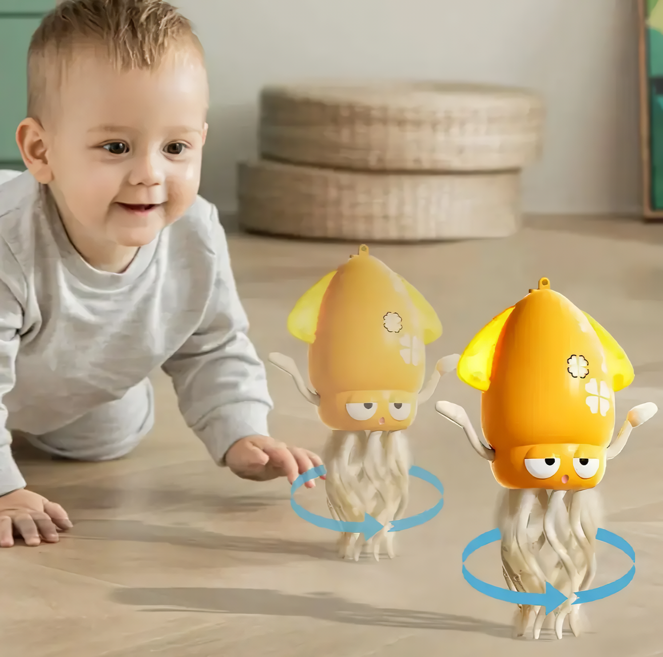 Интерактивная игрушка Осьминог танцующий со звуковыми эффектами Желтый (10378) - фото 6 Интерактивная игрушка Осьминог танцующий со звуковыми эффектами Желтый (10378) - фото 6