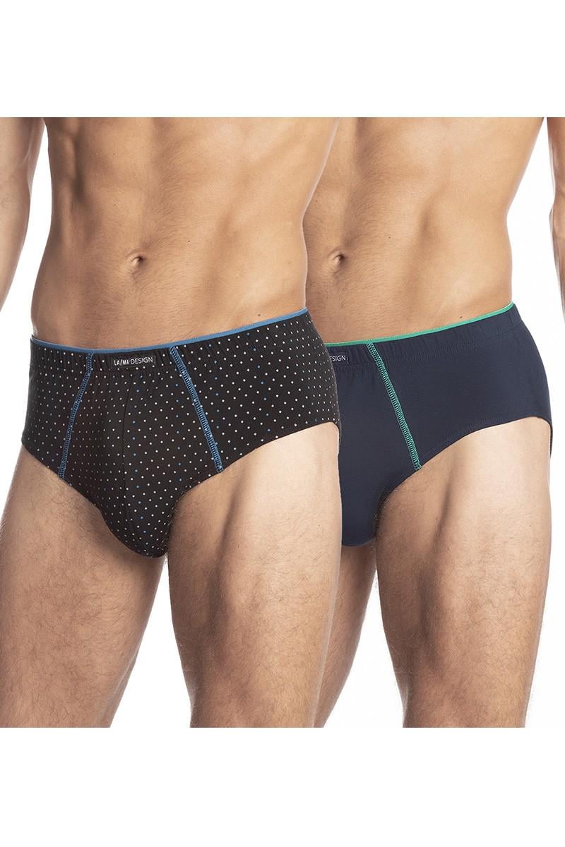 Трусы слип Lama р. 54/2XL Черный/Синий (75622) Трусы слип Lama р. 54/2XL Черный/Синий (75622)