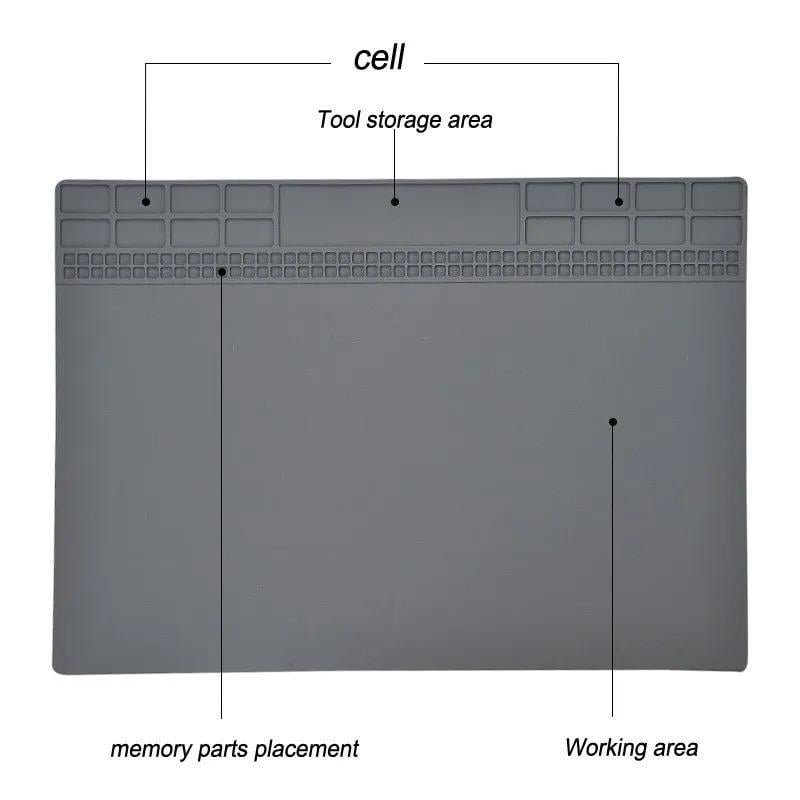 Килимок силіконовий термостійкий TE-613 для розбирання і паяння з комірками 350х250 мм (ART-13979) - фото 2
