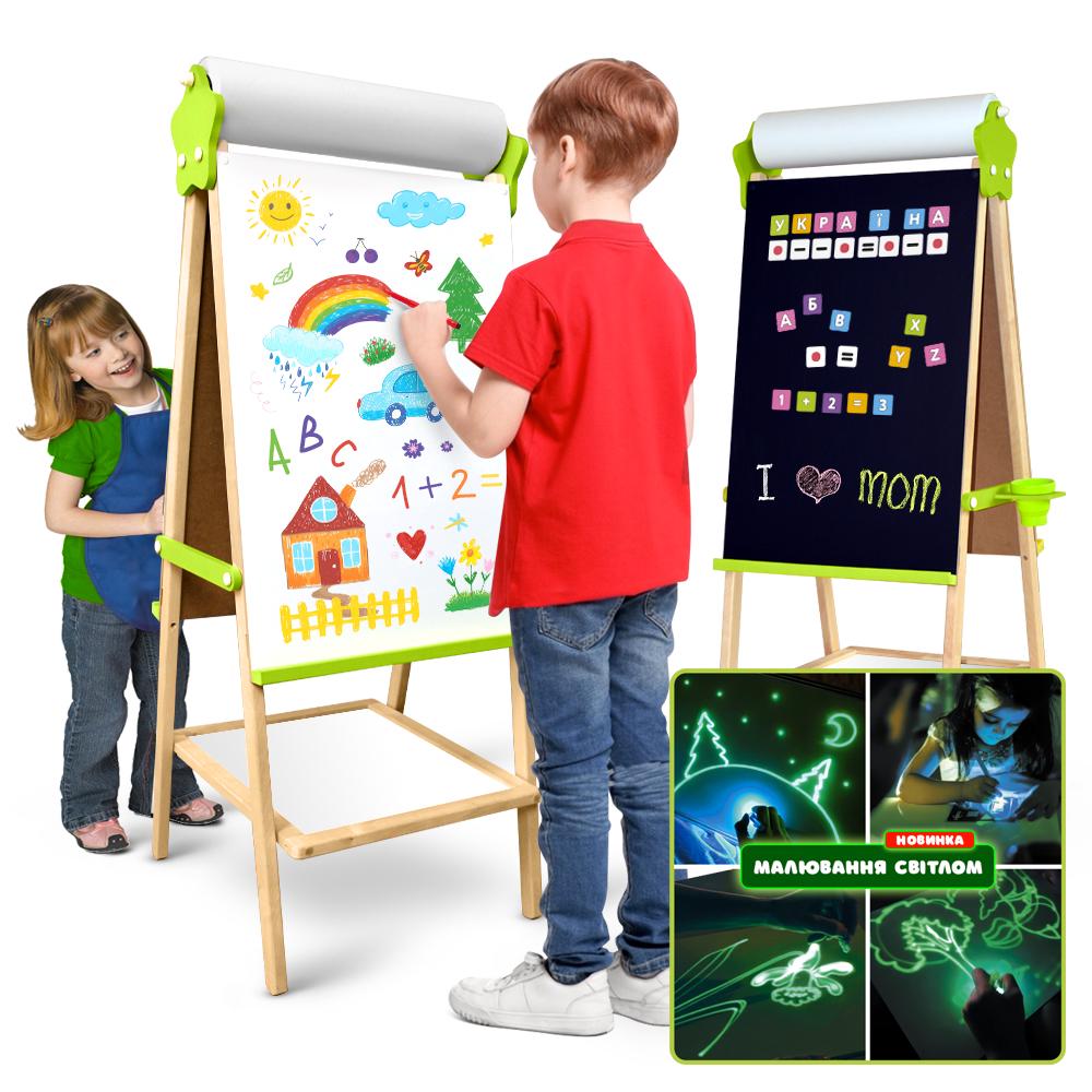 Мольберт детский двусторонний 5в1 с полкой и бумагой для творчества и обучения Lumik - фото 2 Мольберт детский двусторонний 5в1 с полкой и бумагой для творчества и обучения Lumik - фото 2