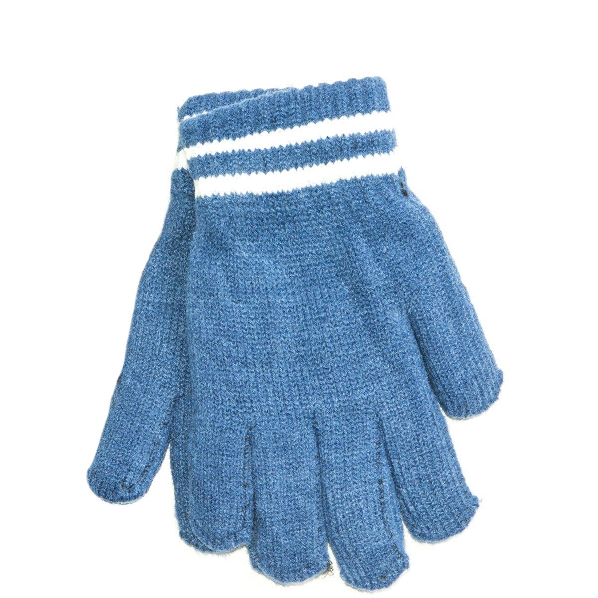 Перчатки детские двойные на 3-6 лет для мальчика 18-5-54 Светло-синий с белым (DR010092)