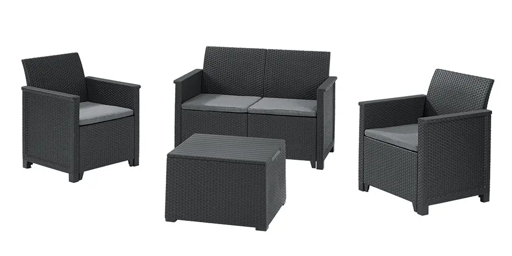 Комплект садовой мебели Keter Elodie Emma 2 Seater Sofa Set Графит (CNT00008276)