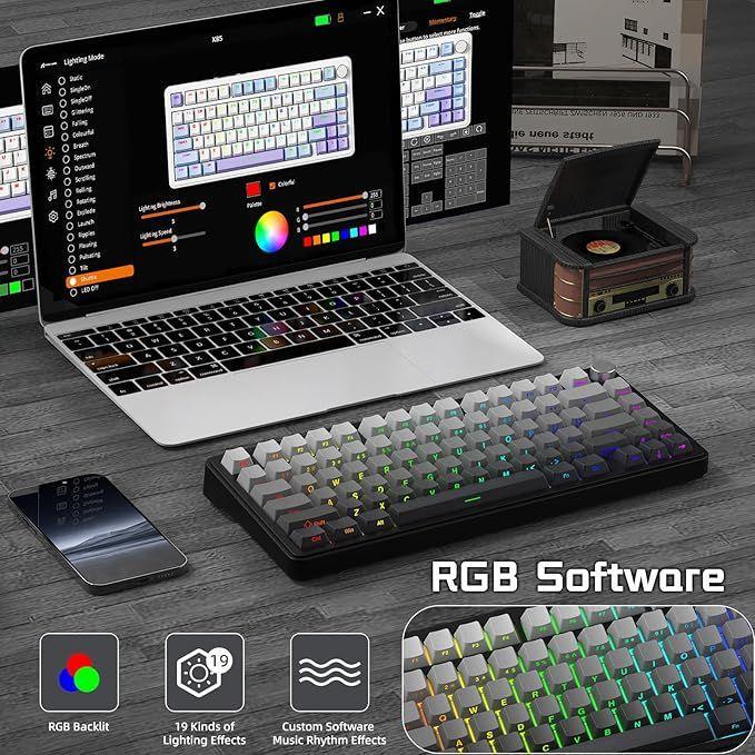 Клавиатура беспроводная attack shark X85 75% с боковой гравировкой и RGB подсветкой Grey (2519960053) - фото 5 Клавиатура беспроводная attack shark X85 75% с боковой гравировкой и RGB подсветкой Grey (2519960053) - фото 5