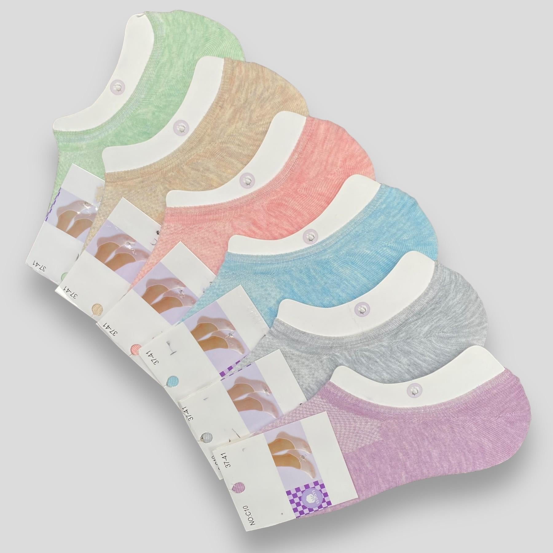 Носочки женские с сеточкой и силиконом Ласточка р. 37-41 6 пар (C10/assorted)