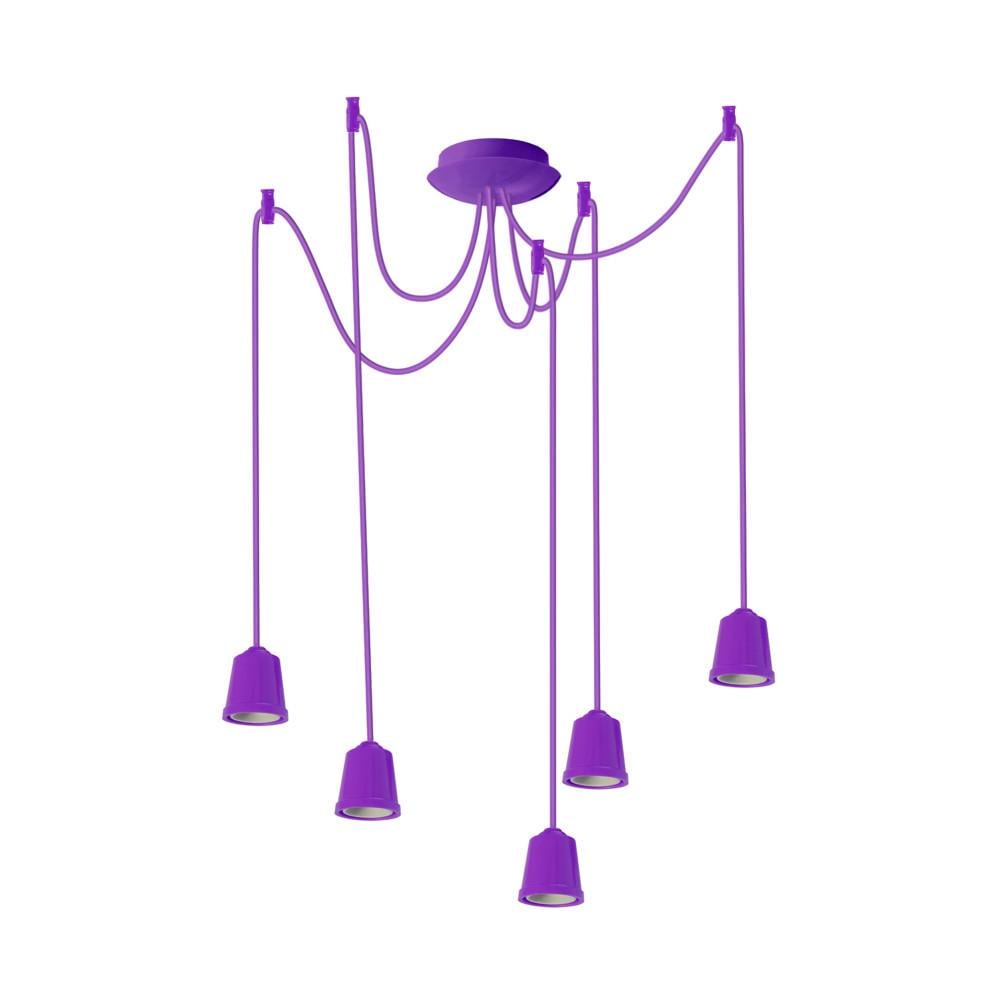 Підвісний світильник ERKA 525 стельовий 5xЕ27 2 м Фіолетовий (27551084)