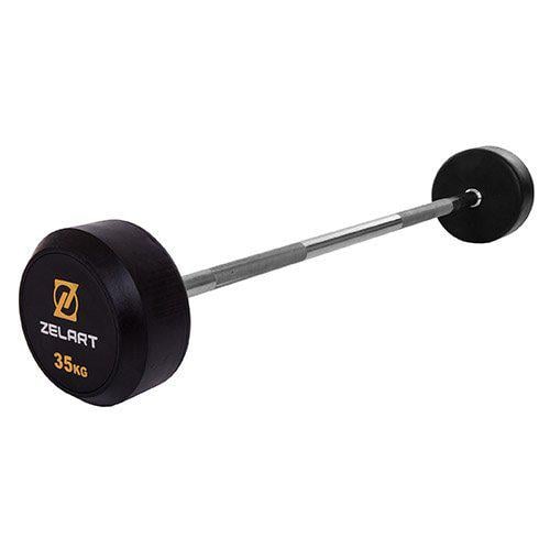 Штанга фиксированная прямая Rubber Coated Barbell Zelart TA-2685 35 кг Черный (58363066)