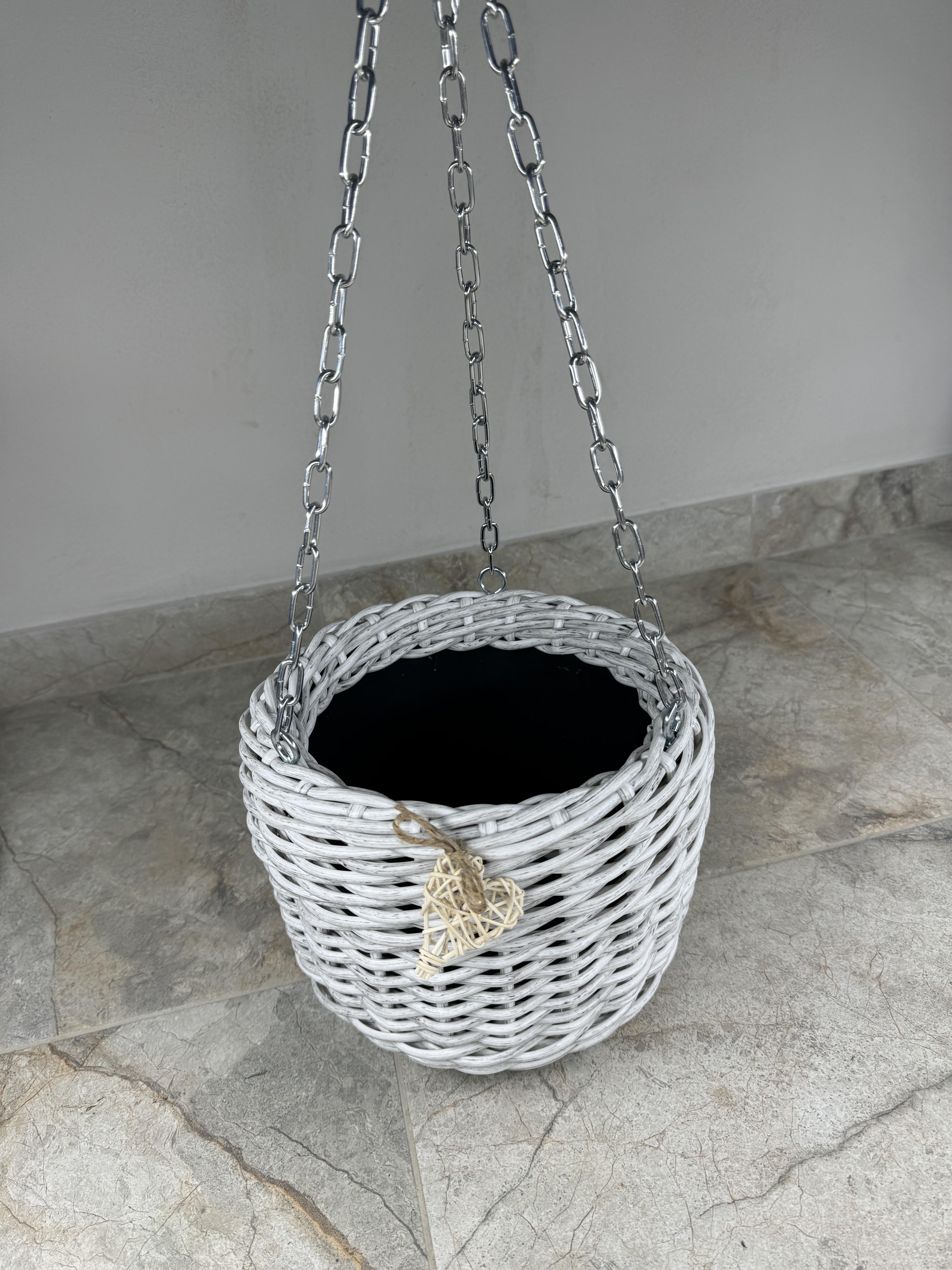 Кашпо подвесное из искусственного ротанга ручной работы 5 л Белая береза (327409) - фото 3 Кашпо подвесное из искусственного ротанга ручной работы 5 л Белая береза (327409) - фото 3