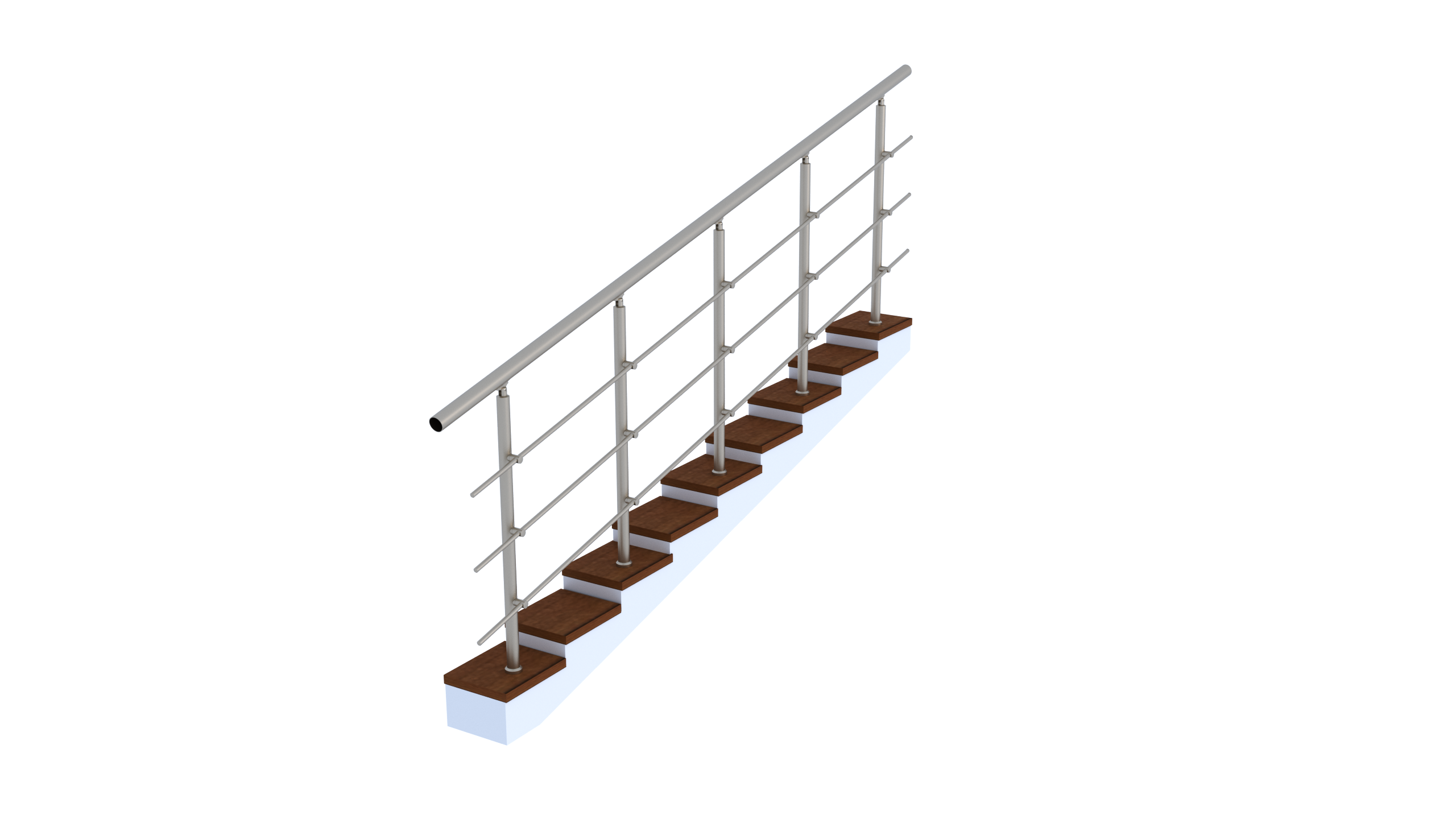 Комплект поручнів з розбірними леєротримачами алюмінієвих L 4 м на 3 леєра (27733794)