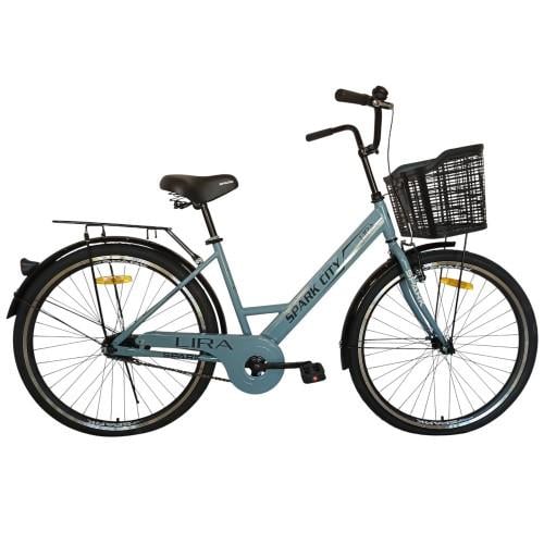 Велосипед Spark CITY LIRA колеса 26" стальная рама 17" с корзиной Серо-голубой (000240039)