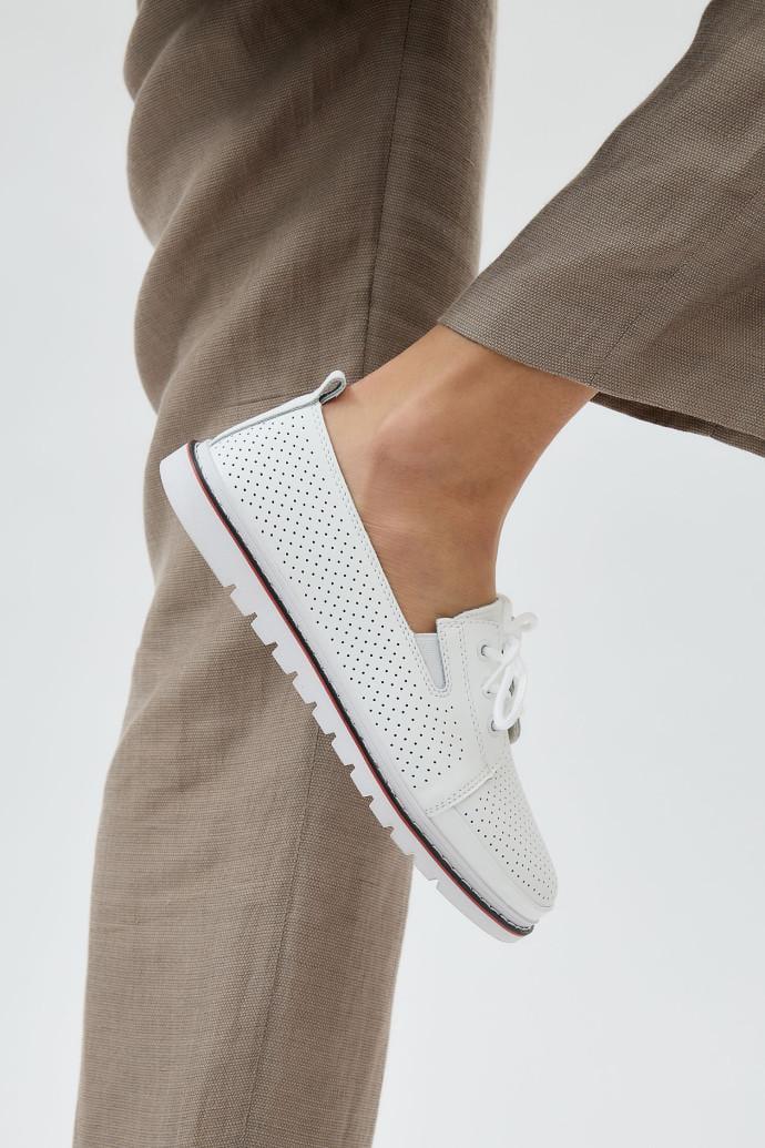 Мокасины женские LONZA кожаные р. 36 Белый (198411) - фото 2