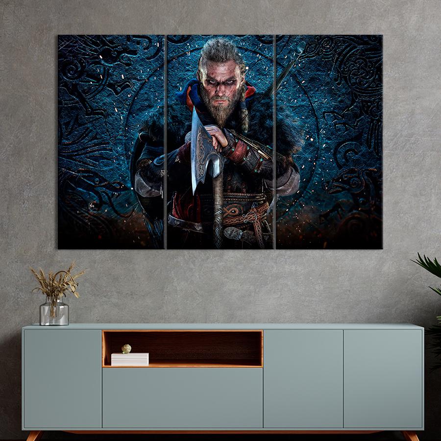 Настенний декор Свирепый Один Assassin’s Creed Valhalla 128x81 см (A208-3)