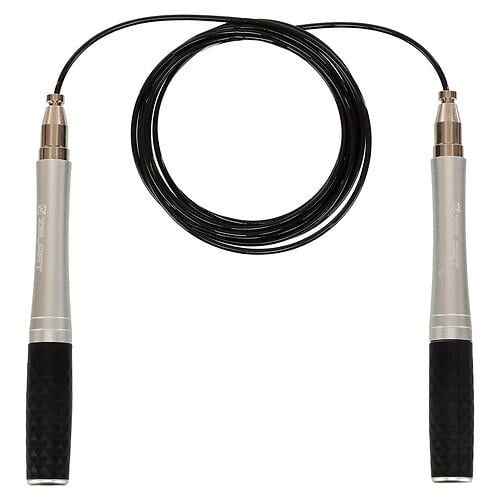 Скакалка скоростная Zelart FI-4869 с подшипником и стальным тросом с алюминиевыми ручками 3 м Черный (32511070)