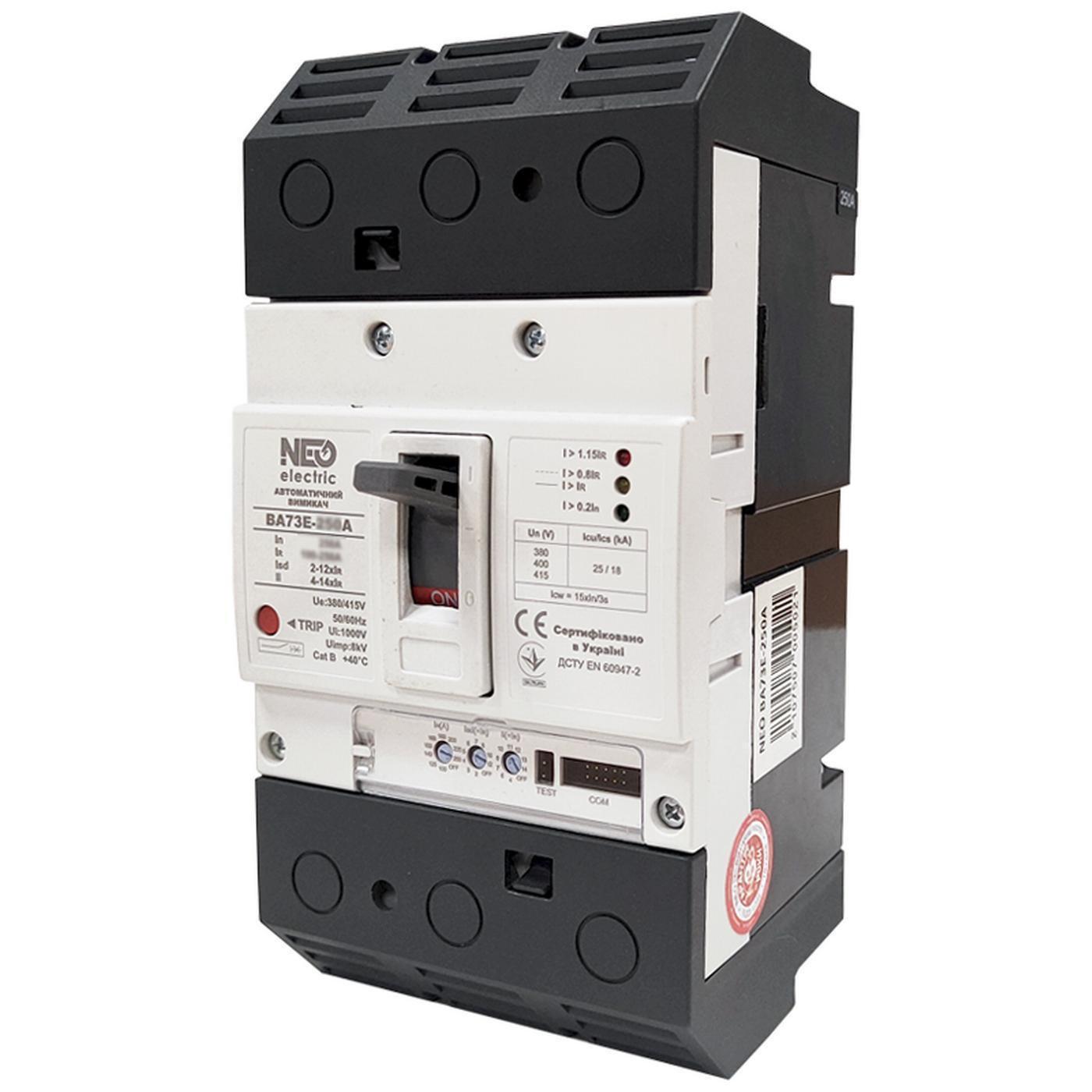 Автоматический выключатель CNC NEO ВА73E-200А 3Р тип-2 в литом корпусе 25 kA 415V (Б00046373)
