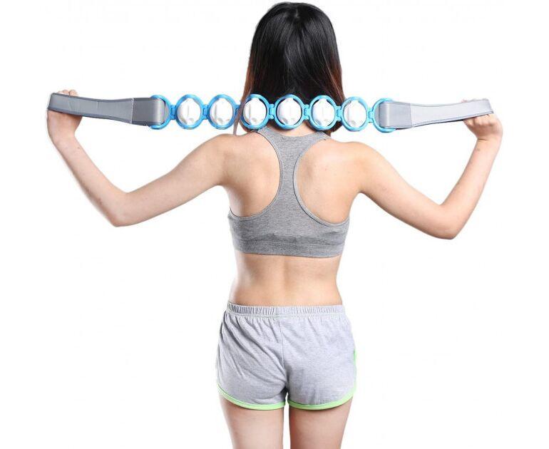 Массажер ручной роликовый Massage Rope Лента 6 шаров Голубой - фото 3