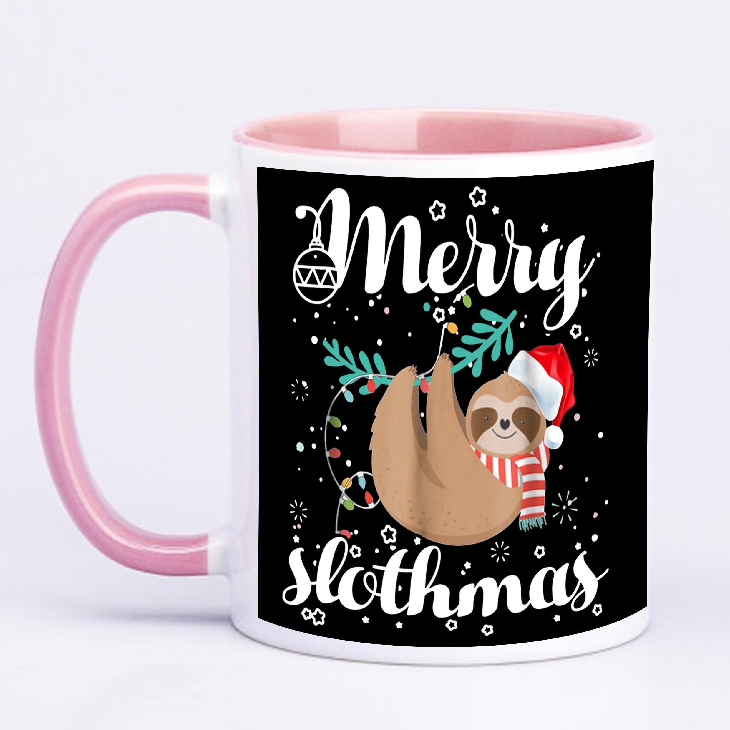 Чашка с печатью Merry Slothmas 330 мл Розовый (21378)