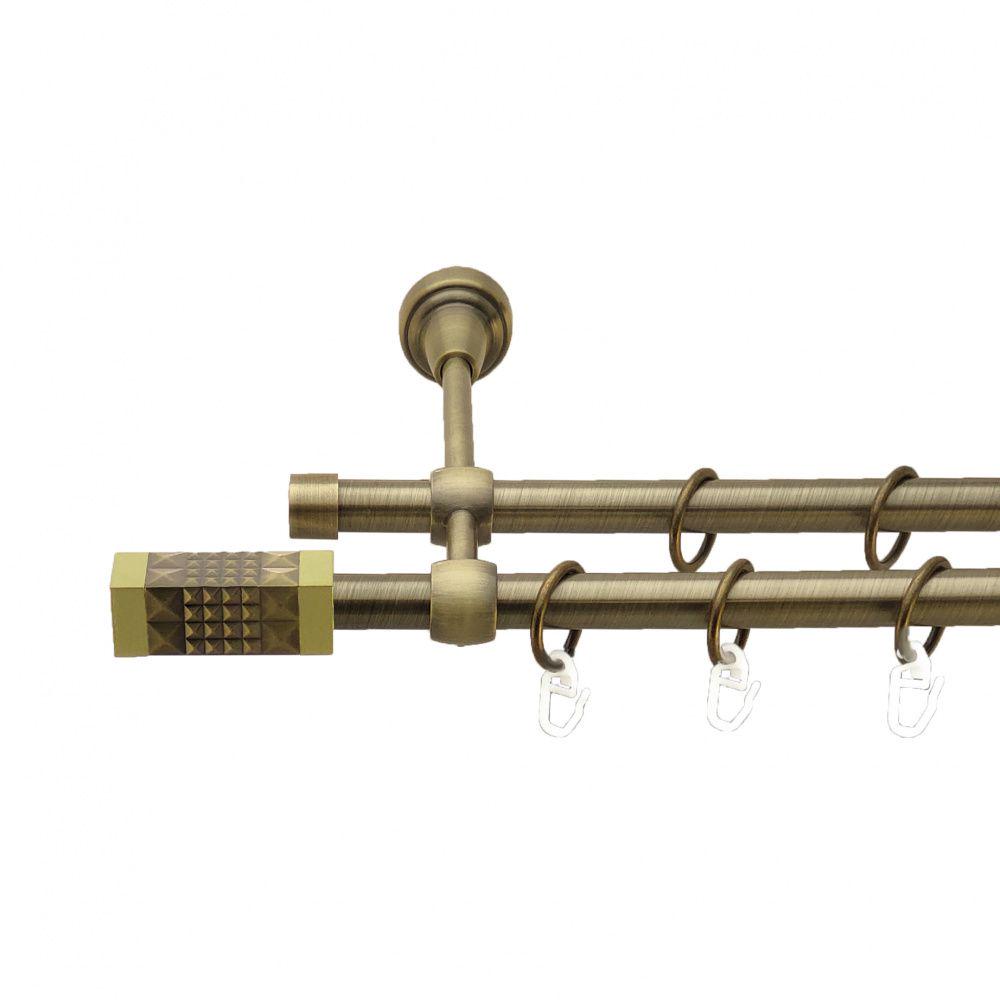 Карниз Orvit Рубікела металевий дворядний литий гладка труба кільце металеве 16/16 мм 160 см Антик (3527288)