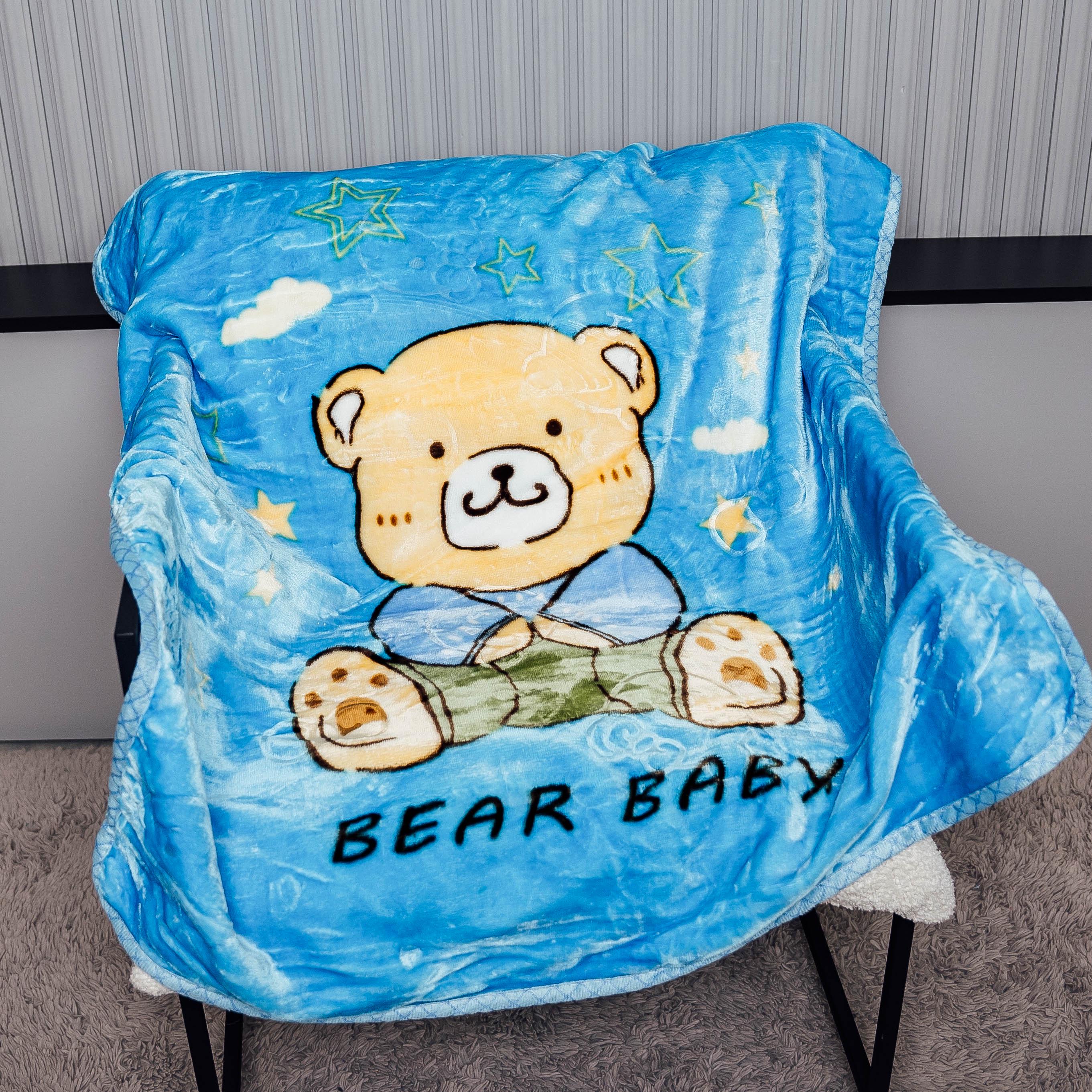 Плед детский 88130 Мишка 100х110 см Светло-синий (28081_118) - фото 1 Плед детский 88130 Мишка 100х110 см Светло-синий (28081_118) - фото 1