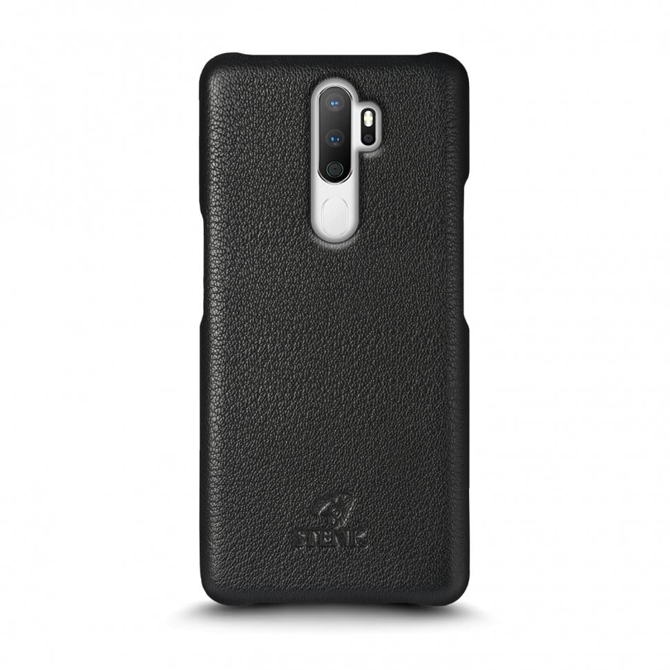 Кожаная накладка Stenk Cover для OPPO A5 2020 Черный (69358)