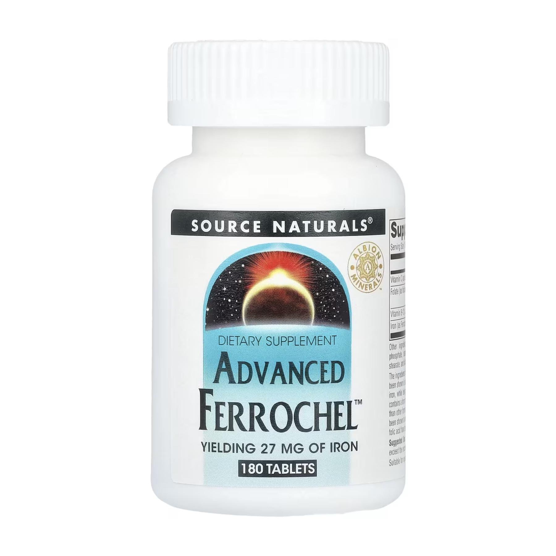 Железо Source Naturals Advanced Ferrochel 27 мг 180 таб.