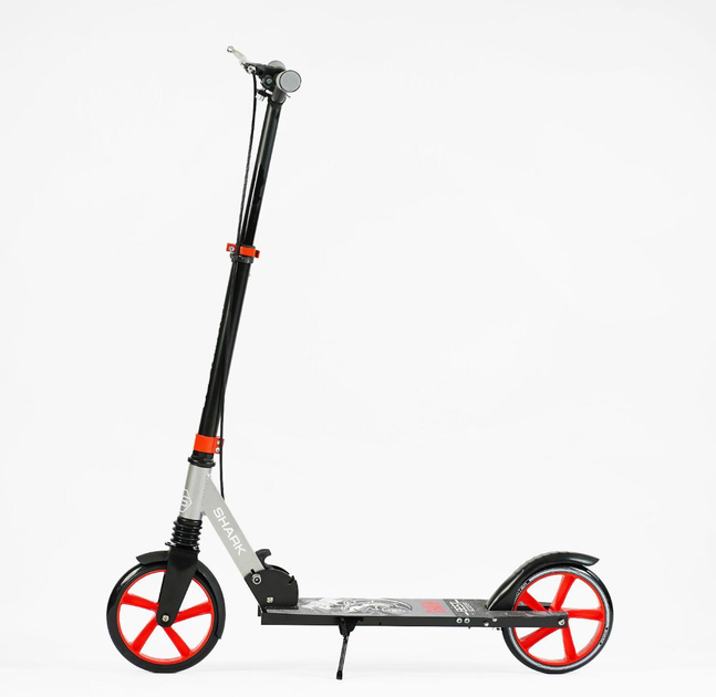 Самокат двухколесный Best Scooter SH-25048/4 SHARK с ручным тормозом/зажим руля/один амортизатор/в коробке/колеса PU 20 см (24996076)