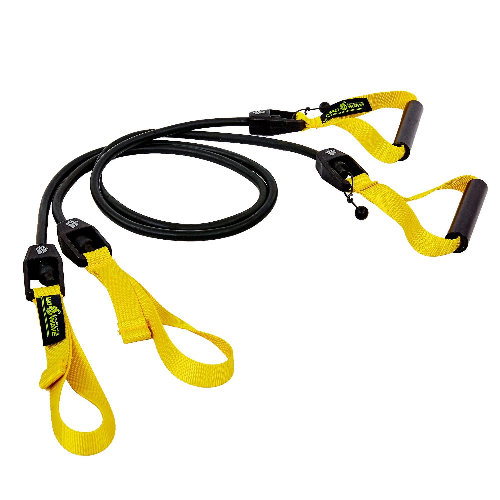 Тренажер для плавания с ручками для тренировки гребка MadWave ROWER TRAINER DRY M077109 1,2 м сопротивление от 2,2-6,3 кг (M077109_Желтый_2,2-6,3_кг)