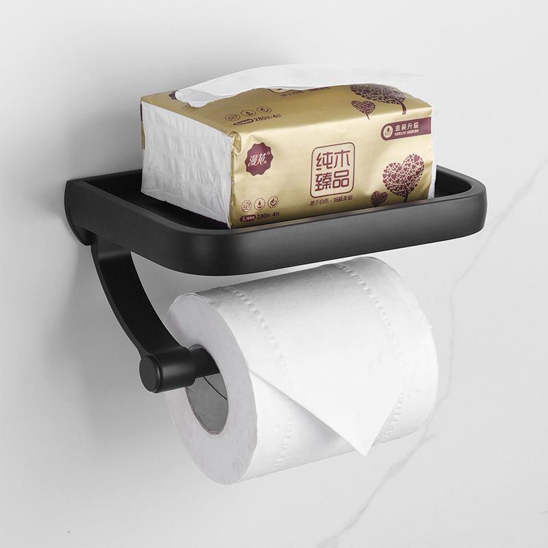 Держатель для туалетной бумаги с полкой Черный - фото 4 Держатель для туалетной бумаги с полкой Черный - фото 4
