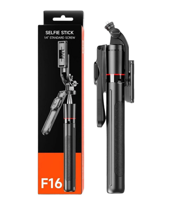 Трипод для селфі F16 штатив 1,7 м з Bluetooth пультом для телефону та 1/4" гвинтом Чорний (SST-F16)