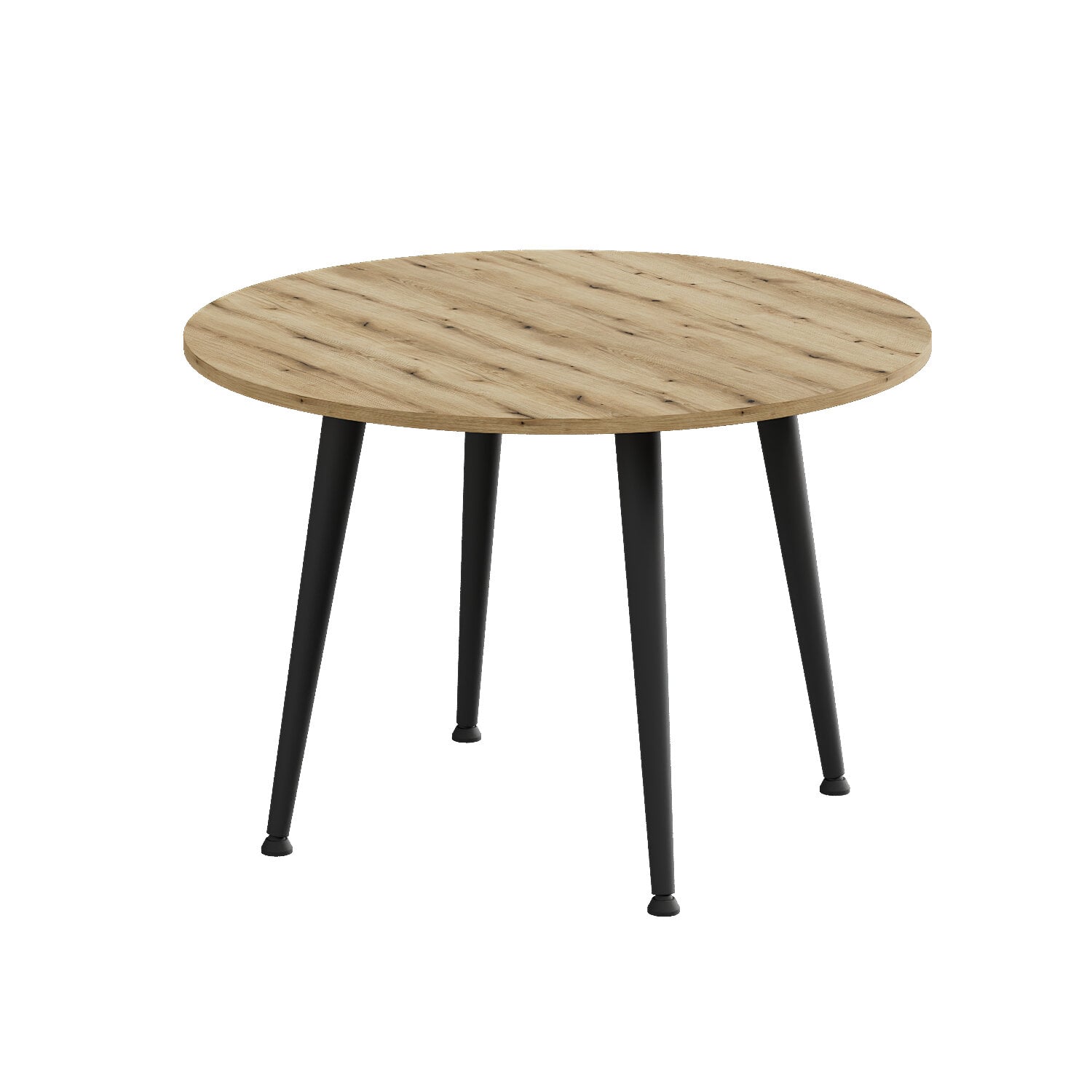 Журнальный стол круглый Ferrum-decor OPTIMA 2 ножки конусные металл/ДСП 16 мм 450x670x670 мм Черный/Дуб Эвок Прибрежный (FRD-107543)
