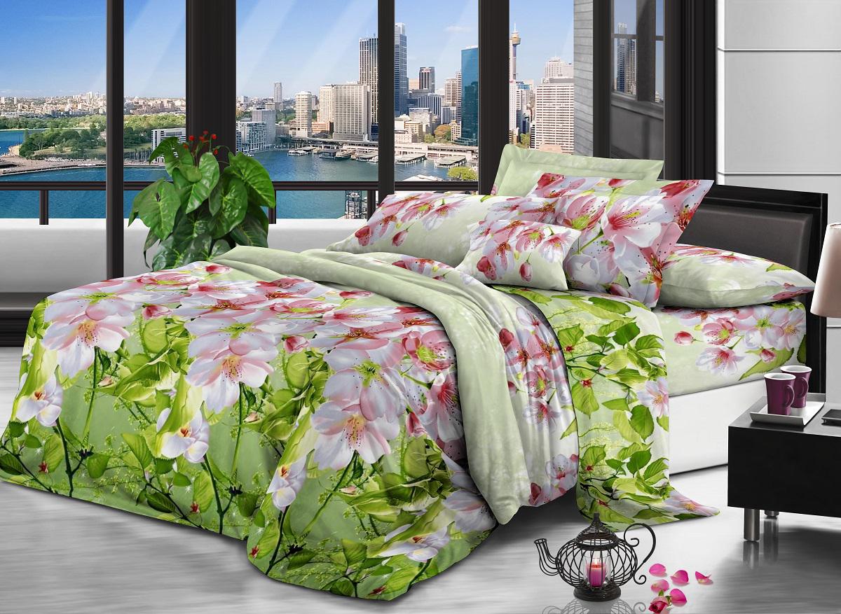 Комплект постельного белья Zastelli 0425 микросатин семейный 2х145х210 Зеленый