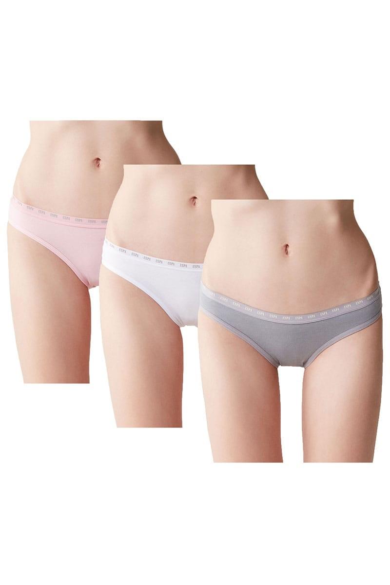 Трусики слип U.S. Polo ASSN р. 5/XL 3 шт. Розовый/Белый/Серый (70415)