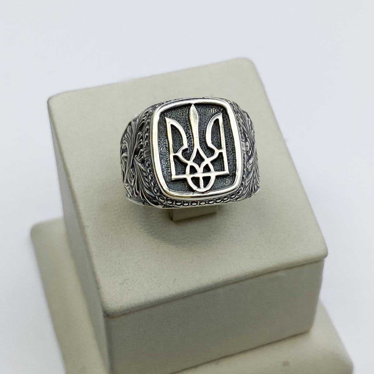 Перстень серебряный Тризуб р. 23 9,56 г (1982698349)