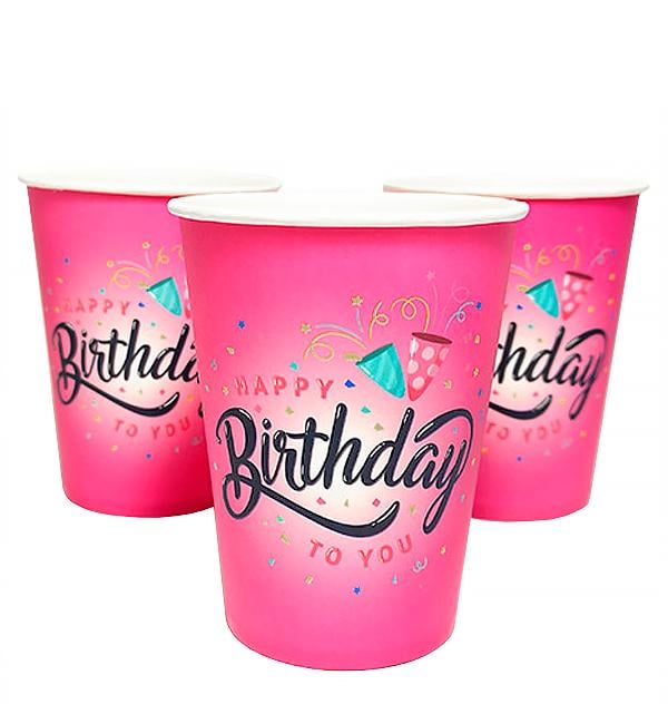 Бумажные стаканы HB 10 шт. 250 мл Pink