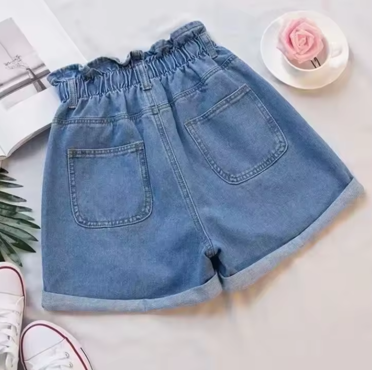 Шорты женские джинсовые высокая талия L Голубой (ШС100А2) - фото 6 Шорты женские джинсовые высокая талия L Голубой (ШС100А2) - фото 6