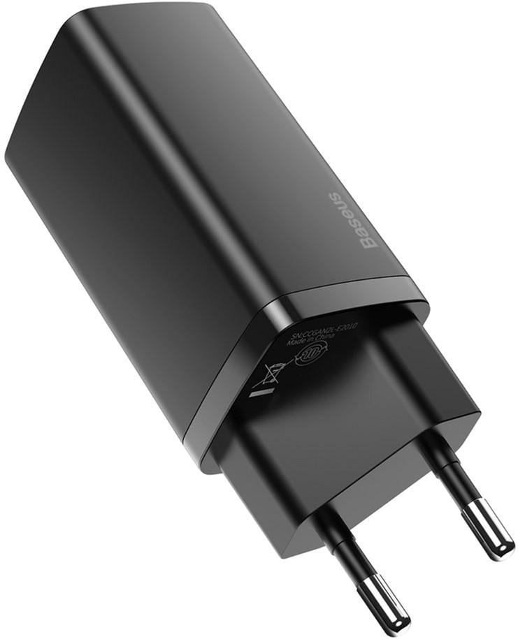 Зарядное устройство сетевое Baseus GaN 2 Lite Quick Charger 65W Type C+USB Black (CCGAN2L-B01)
