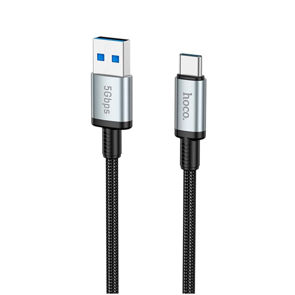 Кабель Data Hoco US10 USB 3.0 3A to Type-C 0,5 м Blackk