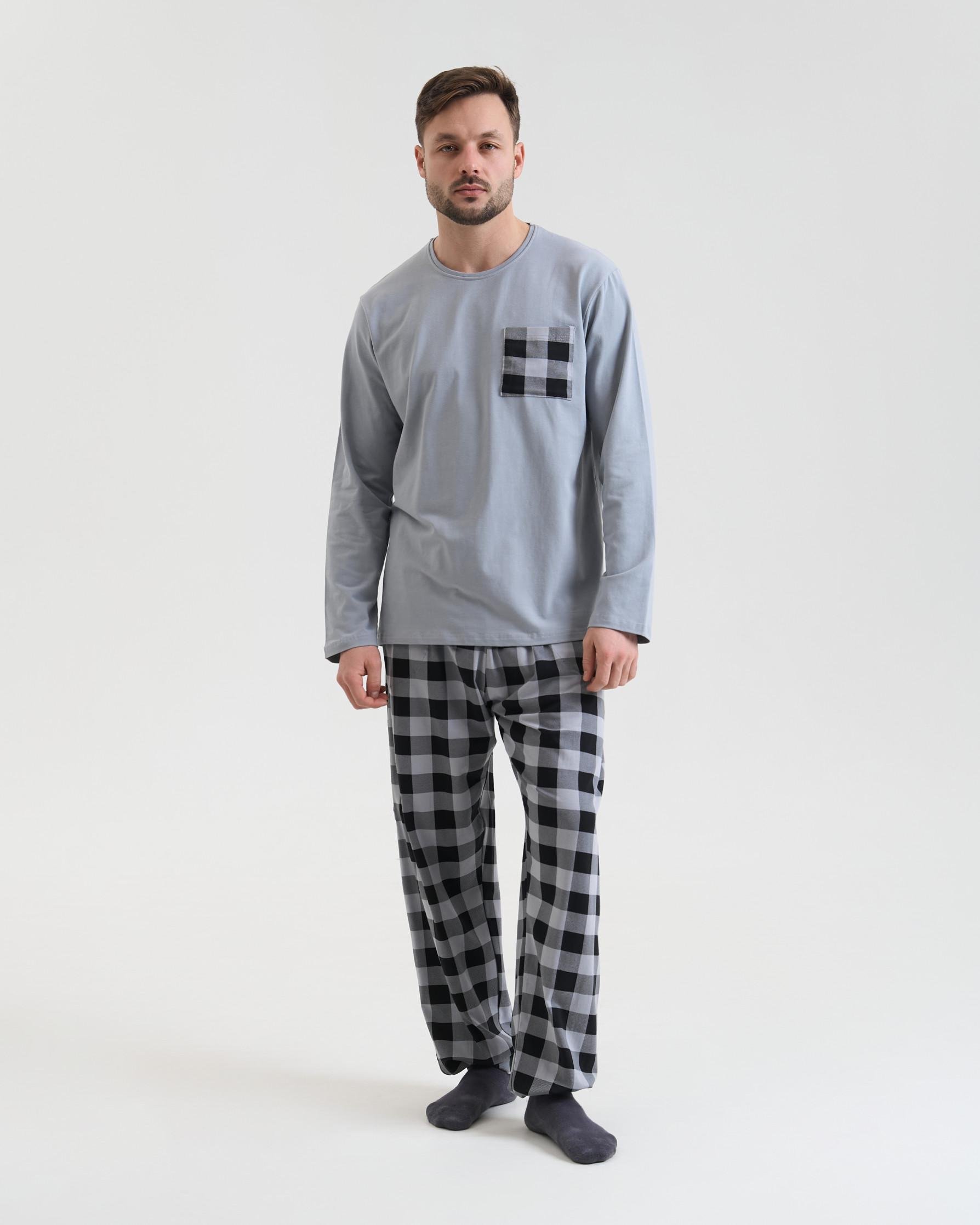 Пижамы мужская Nicoletta 93936k в клетку 2XL Серый (93936)