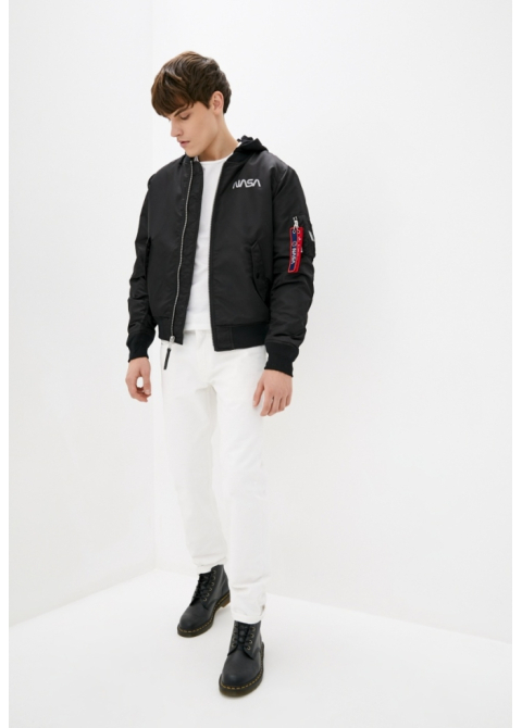 Куртка-бомбер Airboss MA-1 Hooded NASA 4XL Черный (28688) - фото 2