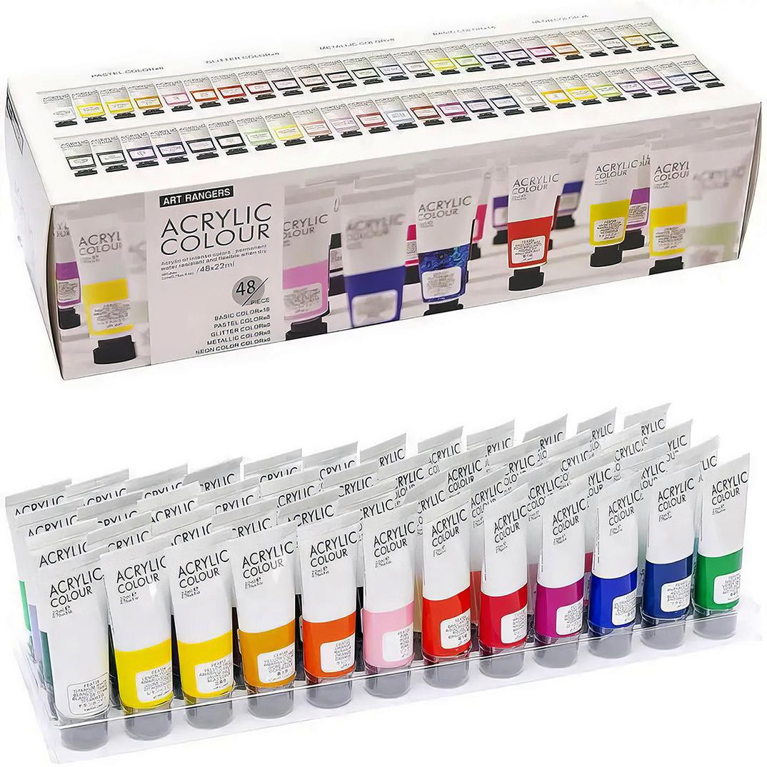 Художественные акриловые краски Art Rangers набор из 48 цветов в тубах по 22 мл (FEA4822)