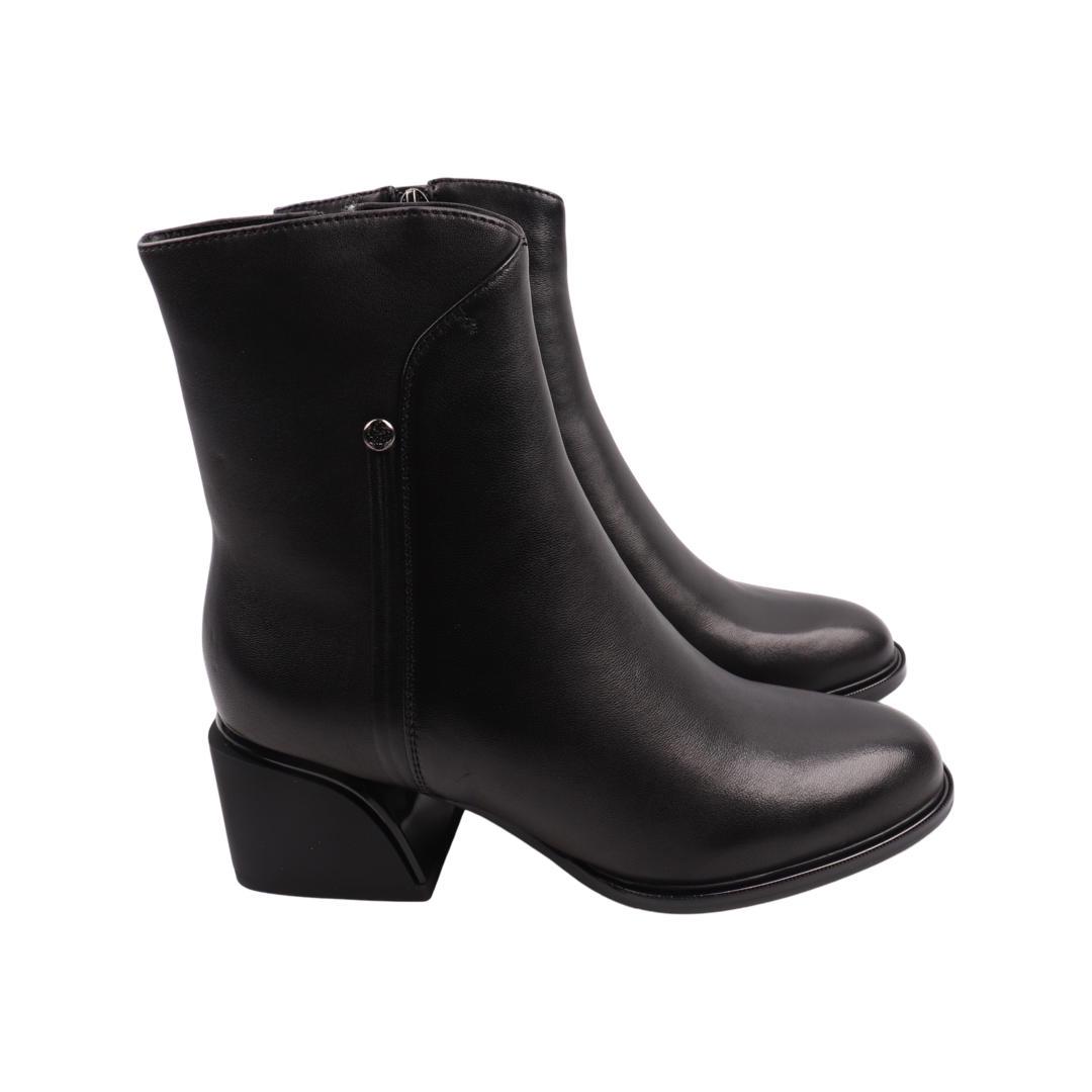 Ботинки женские Berkonty из кожи р. 38 Черный (414-22DH)